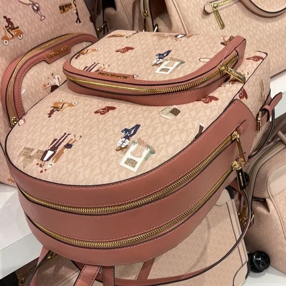 MICHAEL KORS JET SET GIRLS JAYCEE LARGE ZIP PACKED BACKPACK DARK